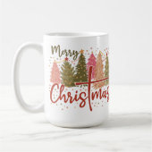 メリークリスマスツリーとノームの陶器マグ コーヒーマグカップ (左)
