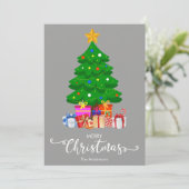 メリークリスマスツリーとプレゼントクリスマスカード シーズンカード (スタンド正面)