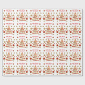 メリークリスマスツリーと星 ラッピングペーパー (フラット)