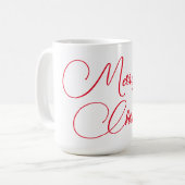 メリークリスマスツリーと書道 コーヒーマグカップ (正面左)