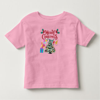 メリークリスマスツリーと贈り物 トドラーTシャツ