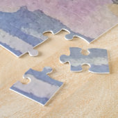 メリークリスマスツリーと霜の降りた雪だるまウォーター色 ジグソーパズル (側面)