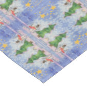 メリークリスマスツリーと霜の降りた雪だるまウォーター色 テーブルクロス (アングル)