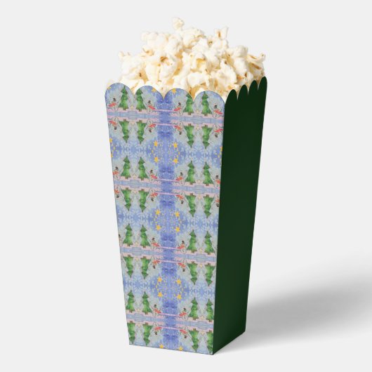 メリークリスマスツリーと霜の降りた雪だるまウォーター色 フェイバーボックス (はじけた状態)