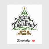 メリークリスマスツリーのシール シール (シート)
