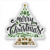 メリークリスマスツリーのシール シール (正面)