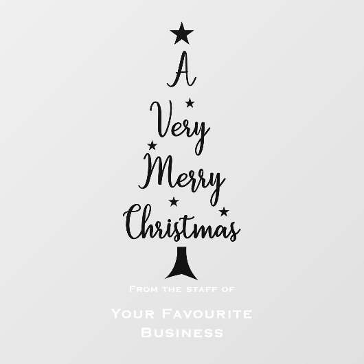 メリークリスマスツリーのスクリプトは白い黒を主演する ウィンドウサイン (シート)