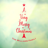 メリークリスマスツリーのスクリプトは、家族の赤をスター ウィンドウサイン (シート3)