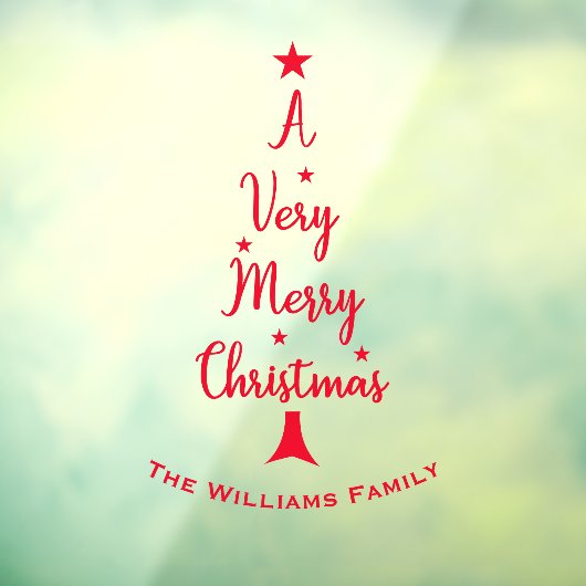 メリークリスマスツリーのスクリプトは、家族の赤をスター ウィンドウサイン (シート3)