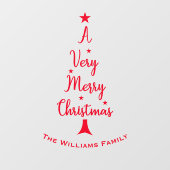 メリークリスマスツリーのスクリプトは、家族の赤をスター ウィンドウサイン (シート)