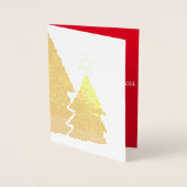 メリークリスマスツリーのスターとギフト 箔カード (正面)