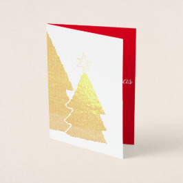 メリークリスマスツリーのスターとギフト 箔カード