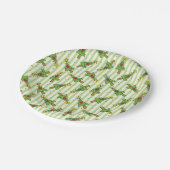 メリークリスマスツリーのライトの列オーナメント ペーパープレート (アングル)