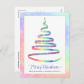 メリークリスマスツリーのロ企業のゴ シーズンポストカード (正面/裏面)