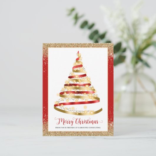 メリークリスマスツリーのロ企業のゴ シーズンポストカード (スタンド正面)