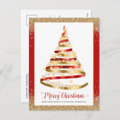 メリークリスマスツリーのロ企業のゴ シーズンポストカード (正面/裏面)