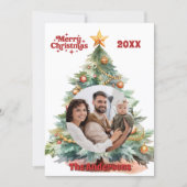 メリークリスマスツリーの写真カード シーズンカード (正面)