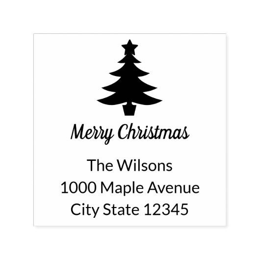 メリークリスマスツリーの名前と差出人住所 セルフインキングスタンプ (デザイン)