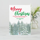 メリークリスマスツリーの森のトナカイモダンムース シーズンカード (スタンド正面)