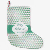 メリークリスマスツリーの水の色パステルパターン スモールクリスマスストッキング (正面)
