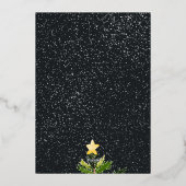 メリークリスマスツリーの水彩弓イラストレーション 箔シーズンカード (裏面)