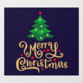 メリークリスマスツリーの窓が貼り付く ウィンドウサイン (シート)