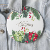 メリークリスマスツリーの贈り物の装飾 缶バッジ (インサイチュ)