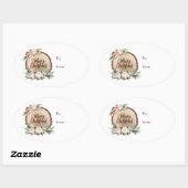 メリークリスマスツリーはフローラをステッカーに切る 楕円形シール (シート)