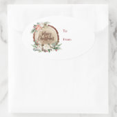 メリークリスマスツリーはフローラをステッカーに切る 楕円形シール (バッグ)