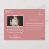 メリークリスマスツリーほこりっぽいピンクの家族写真 シーズンポストカード (裏面)