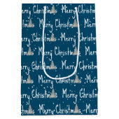 メリークリスマスツリーオンブルー ミディアムペーパーバッグ (裏面)