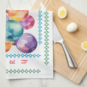 メリークリスマスツリーオーナメントキッチンタオル キッチンタオル (四つ折り)