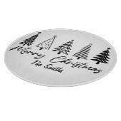 メリークリスマスツリーカスタマイズ可能な円 カッティングボード (角)