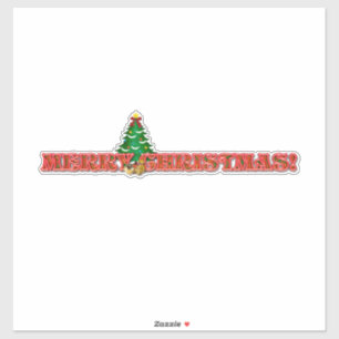 メリークリスマスツリーカスタムのカットのビニールシール シール