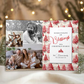 メリークリスマスツリーカスタムトイル家族の写真 シーズンカード