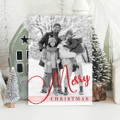 メリークリスマスツリーカスタムトイル家族の写真 シーズンカード