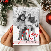 メリークリスマスツリーカスタムトイル家族の写真 シーズンカード