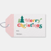 メリークリスマスツリーカラフルレトロフォントから ギフトタグ (裏面横)