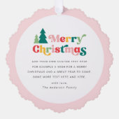 メリークリスマスツリーカラフルレトロ写真 オーナメントカード (正面)
