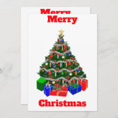 メリークリスマスツリーカード 招待状 (正面/裏面)