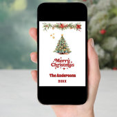 メリークリスマスツリーガーランドカード シーズンカード
