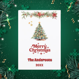 メリークリスマスツリーガーランドカード シーズンカード