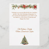 メリークリスマスツリーガーランド金ゴールド 箔シーズンカード (裏面)