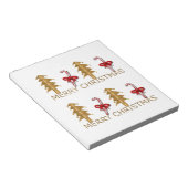 メリークリスマスツリーキャンディレッド金ゴールド ノートパッド (アングル)