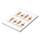 メリークリスマスツリーキャンディレッド金ゴールド ノートパッド (回転)