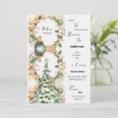 メリークリスマスツリークラシックフローラパーティー 招待状 (スタンド正面)