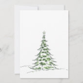 メリークリスマスツリークラシックフローラパーティー 招待状 (裏面)