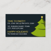 メリークリスマスツリークリスマスパーティーチケット エンクロージャーカード (裏面)