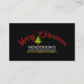 メリークリスマスツリークリスマスパーティーチケット エンクロージャーカード (正面)