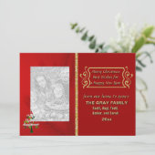 メリークリスマスツリーグリッター | 2枚の写真の両面 シーズンカード (スタンド正面)